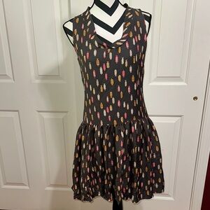 James Coviello Wool Blend Multicolor Pattern Dress